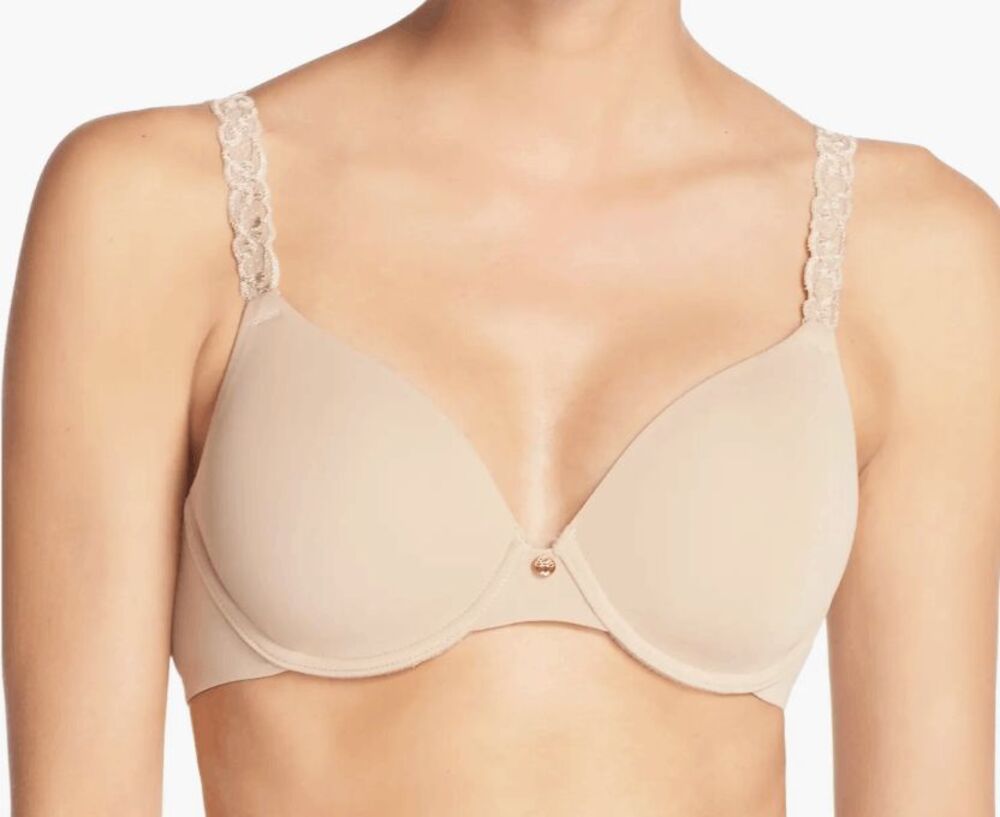 C46 Natori Body Double Lace Trim Contour Underwire bra size 34DD 736037